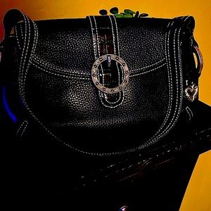 Brighton stitch black Classic shoulder bag great details vintage